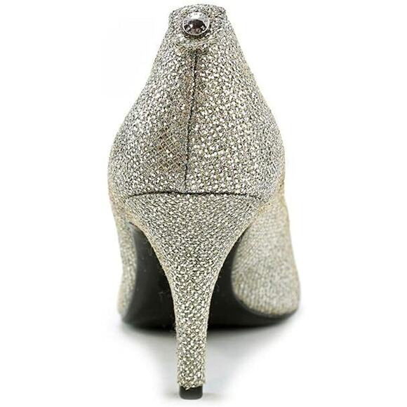 Michael Michael Kors Women's MK-Flex Kitten Pump Glitter Silver Women’s 8 - Picture 8 of 8